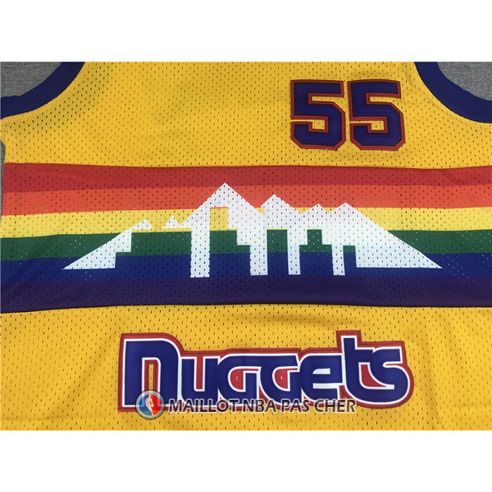Maillot Denver Nuggets Dikembe Mutombo NO 55 Mitchell & Ness 1991-92 Jaune